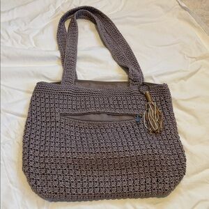The Sak Grey Crochet Tote Bag